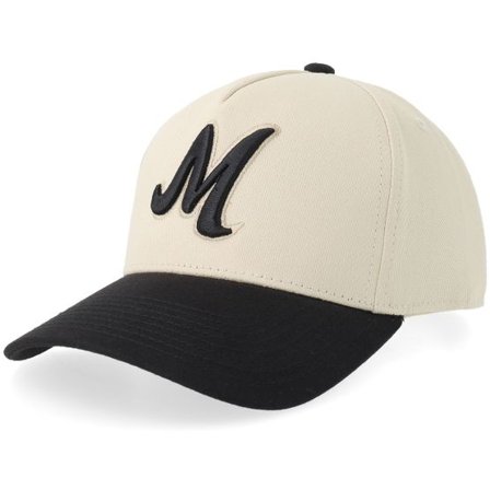 Iconic - Beige adjustable Keps - Letter M In 3d Blank Stone/Black A-frame Adjustable @ Hatstore