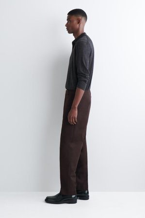 COS Homme Pantalon Chino Droit En Coton in Marron