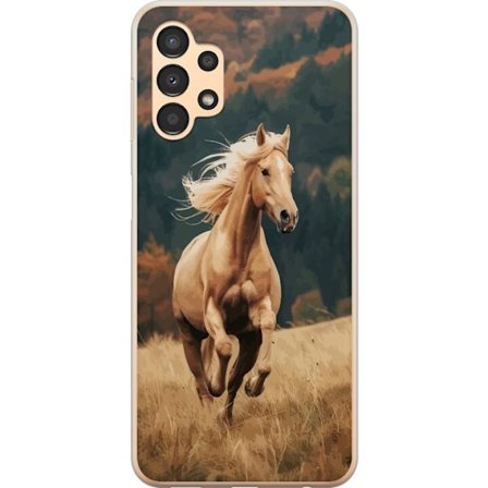Kompatibel Mobilcover til Samsung Samsung Galaxy A13 Imponerende hest der galopperer gennem efterårsmiljøet med varme farver og en dyb følelse af n