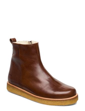 Boots - Flat - With Zipper Shoes Wintershoes Winter Boots Ruskea ANGULUS