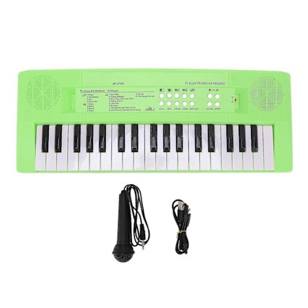 Elektronisk Klaver Keyboard Børn 37 Taster Keyboard Klaver Uddannelsesmæssigt Legetøj Med Mikrofon Gul