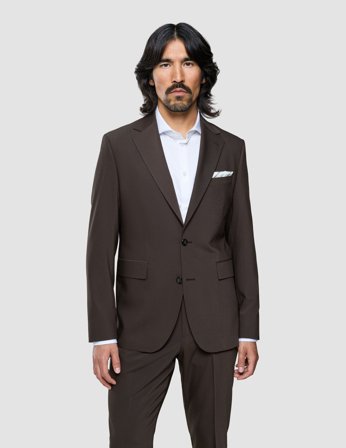 Shaping New Tomorrow - Tech Wool Blazer - Cocoa Brown - Slim Fit - Herr - Storlek XL