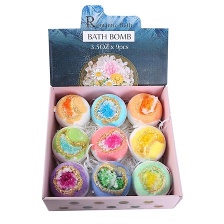 Badebombe Sæt 100g Badekugler Havsalt Kropsrenser til Boblebad Spa & Hjemmebrug Fødselsdag & Holi
