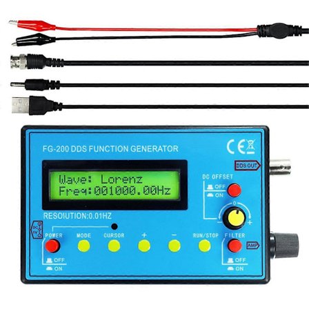 FG-200 DDS Funksjon Signal Generator Frekvensteller 0.01Hz -500KHz Signal Kilde Modul Sine+Squa