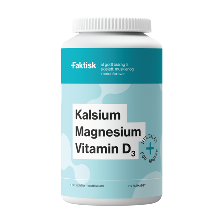 Faktisk Kalsium + Magnesium + Vitamin D3 tabletter, 90 stk.