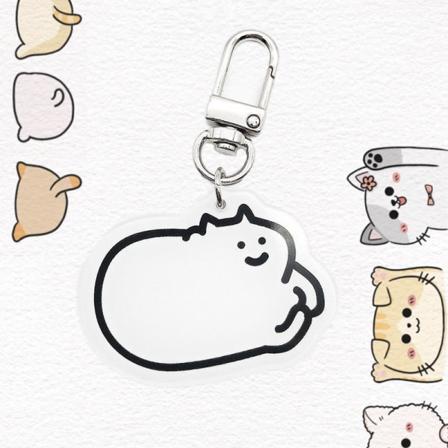Tegneserie Akryl Katt Nøkkelring Kvinner Funny Animal Keyring Bag Pen A2