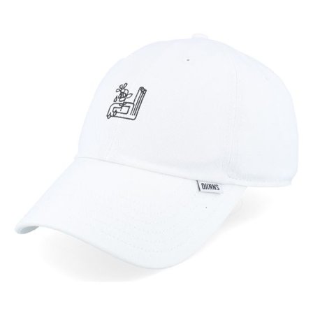 Djinns - Vit unconstructed Keps - Love Me Not White Dad Cap @ Hatstore