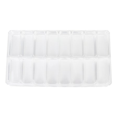 16 rutnät Dubbel rad Genomskinlig Akryl Ögonskugga Lös Puder Makeup Kosmetisk Förvaringslåda