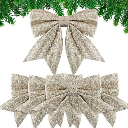 5 stk. Julebåndssløjfe Stor størrelse Julebåndssløjfe Ti