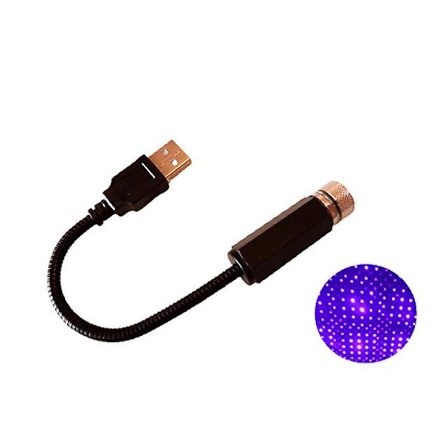 LED-biltaksstjärnhimmelprojektor Atmosfär Galaxy-lampa USB Dekorativ lampa Justerbar Auto