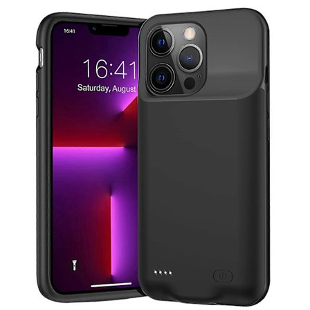 Batteri Cover til iPhone 13 Pro, 7000mAh Slankt Beskyttende Opladnings Cover (Sort)