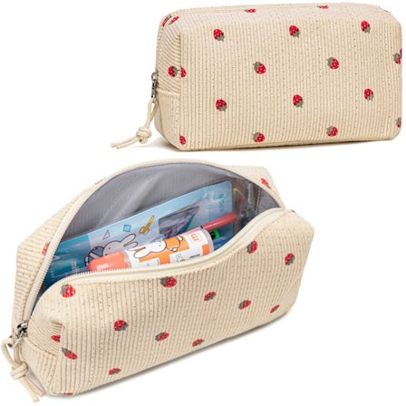 Kawaii Penalhus til Piger & Drenge, Sødt Skoleartikler Penholder med Premium Lynlås, Holdbart Penalhus til Studerende, Teenagere &