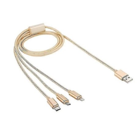 1,2 m USB-C / Typ-C 3.1 8-stifts Micro USB 5-stifts till USB 2.0 vävd laddningskabel