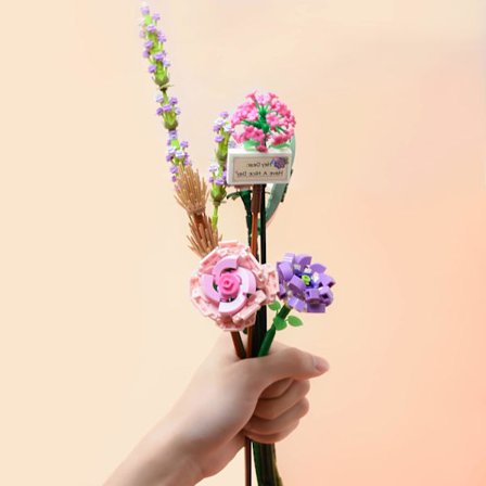 Mini Byggeklosser Blomsterbukett Plantemodellsett, Kreativ DIY Kunstige Blomster Botanisk Samling Konstrukti