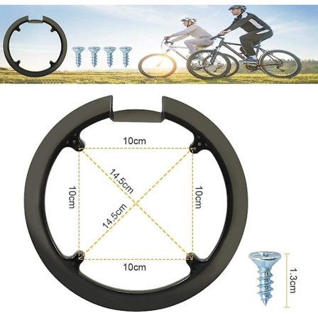 Kædekædebeskytter, Kædekædebeskytter med 4 skruer Plastik Kædekædebeskytter Mtb Kædekædebeskytter Kædekædebeskytter Dæksel til 42t og 44t Cykel Mtb R