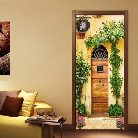 77x200cm Dörrklistermärke Trompe l'oeil Effekt 3D Tapet(Stil 30)