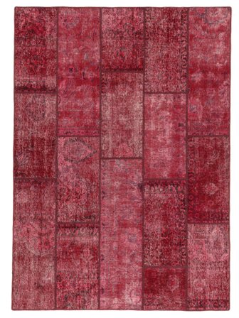 177X238 Alfombra Patchwork Moderna Rojo Oscuro (Lana, Persia/Irán) Carpetvista