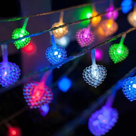 Sol- och batteridrivna ljusslingor – stjärnor, hjärtan och planeter, USB och 220V, utomhuscamping och festdekoration