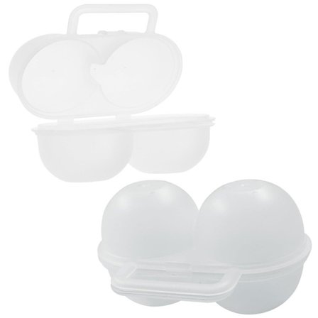 2-pakkaus Munien säilytysrasioita, 2 lokeroa, Käytännöllinen munien säilytys, PP-materiaali – Kannettava munien säilytys piknikille ja retkeilyyn