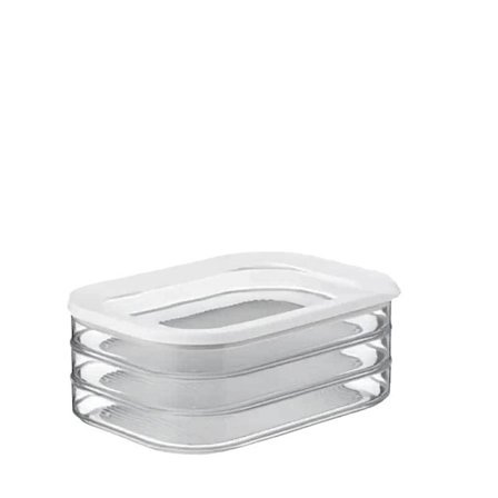 3-lags charcuteriboks – Hvid – køleskabsopbevaringsboks kompatibel med charcuteri – tre separate opbevaringsbokse – tåler opvaskemaskine