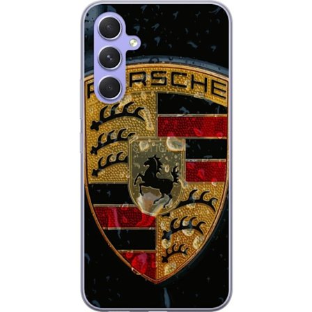 Kompatibelt Mobilskal till Samsung Samsung Galaxy A54 Porsche logotyp affisch lyxbilsmärke vapen skåpbilsemblem Stuttgart klassisk retrodesign bilko