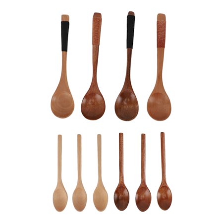 [Lisää kuplamuovipussi tilausmerkintöihin] Massiivipuuta käsin kiillotettu japanilainen lusikka astiasto puinen lusikka kahvilusikka setti