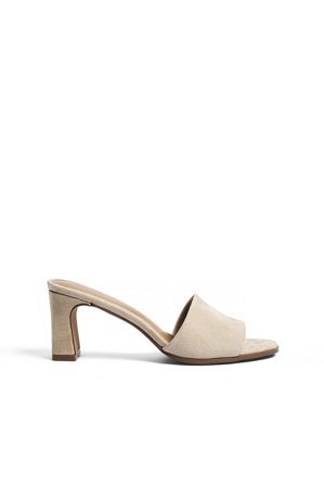 Premium Selection Wildleder-Pantoletten - Lederschuhe - Beige - EU 39