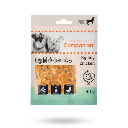 Companion - Companion Mini Chicken Cubes 50g - Matskåler, Hundegobiter & Tyggeben til hund & katt på Doggie.no
