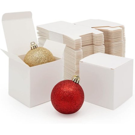 Små vita fyrkantiga presentaskar - 100-pack Mini presentpaket