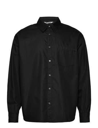 Weekday Oversized Cotton Viscose Shirt - Black - L