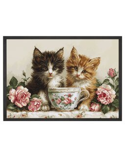 Broderikit Billede Søde Katte - Luca-S
