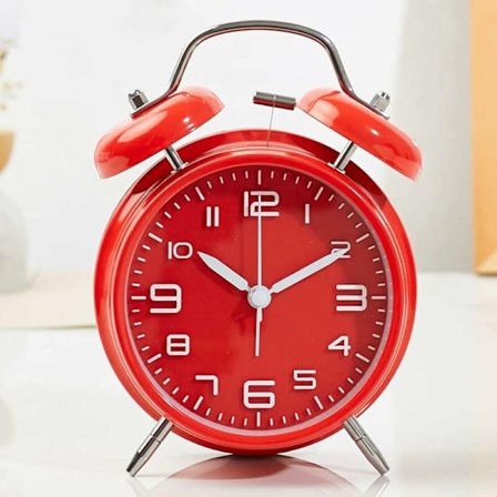 Väx upp väckarklocka, lär barn att planera sin tid klokt, järnskrivbordsdekoration, 11,4 tums väggklocka Färg: Röd
