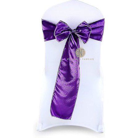 Cover Bågar Rosett Bröllopsband Stolar Ryggslips för evenemang och festdekoration (pack om 50) - Aubergine