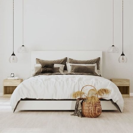 vidaXL Sängbord i ekfärg med låda 2 st