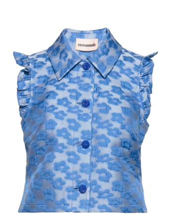 Yalia Bluse Ærmeløs Blå Custommade