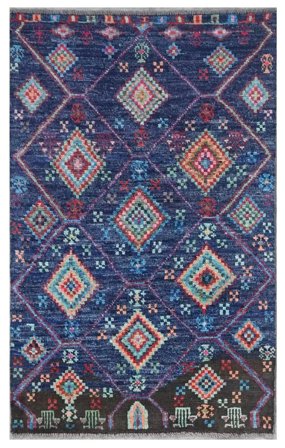 Handgeknüpft Moroccan Berber - Afghanistan 87X140 Schwarz/Dunkelblau