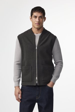 NN07 Boiled Vest 6398 Vest male Green Merino Wool