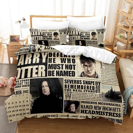 Harry Potter -aiheinen painettu vuodevaatesetti, pussilakana, peittopäällinen, tyynyliina, lasten lahja 14