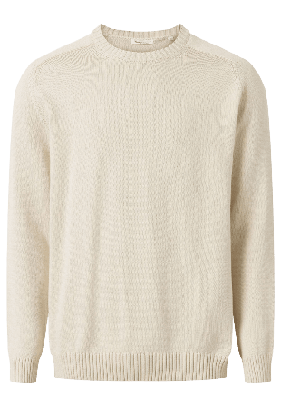 Knowledge Cotton Apparel Plain Knitted Crew Neck - GOTS/Vegan Tröjor Herr Grå L