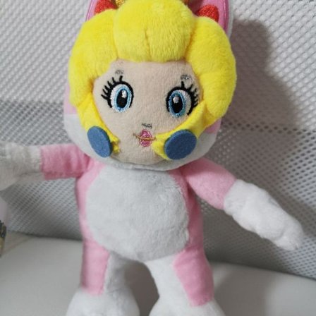 Super Mario Princess Peach 3D katteplysfigur plysdyr bamse 19 cm KLB