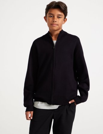 Lindex Cardigan Knitted Fullzip - Black - 128