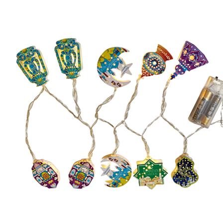 Eid Mubarak LED-lyskæde Ramadan-dekoration til hjemmet muslimske festartikler Eid-dekoration