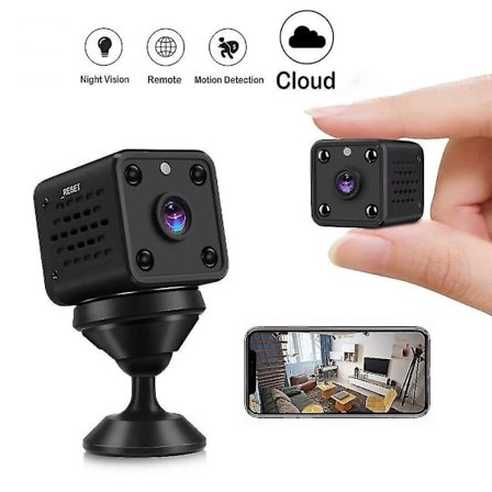Mini 1080p Hd Surveillance Camera - Long Battery Life - Small Indoor Wifi Security Camera - With Motion Sensor - Night Vision Camera (black)high Quali