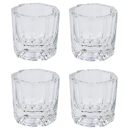 4 stk. Mini Glas Krystal Kop Neglekunst Akryl Væske Pulver Dappen Skål Glasvarer Neglekunst Værktøjer
