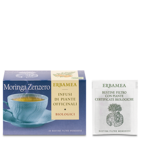 Erbamea Infuso Moringa E Zenzero 20 Bustine Filtro Monodose