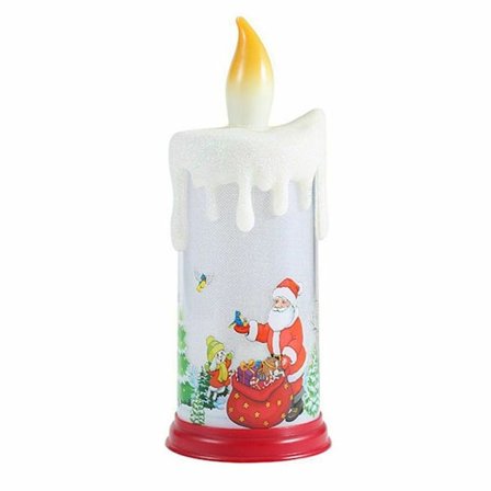 Jul LED-ljus Ljus Flimrande Glödlampa Batteridriven Realistiska Flames Fake Candle