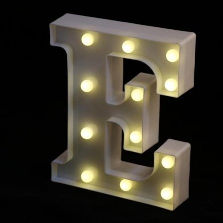 Dekorativ LED-bokstav Marquee-skylt med lampor E A 22 x 18 x 4 cm