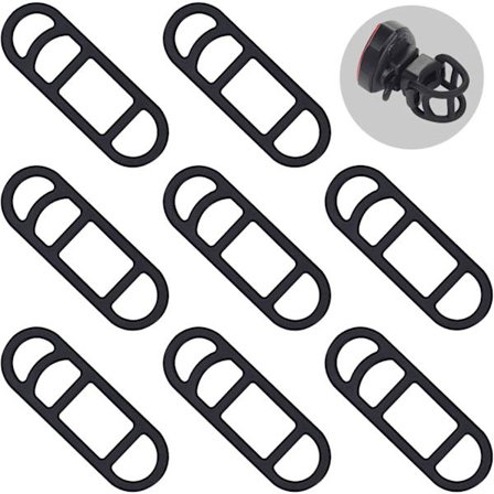 20 stk Sykkel Silikonfeste Bånd Sykkellykt Gummibånd Sykkellykt Reim Svart