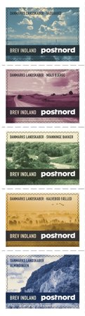 Danmark - Danmarks landskaber - Postfrisk 5-stribe