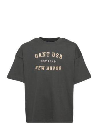 D1. Gant Usa Ss T-Shirt T-shirts Short-sleeved Svart GANT